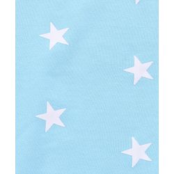 Babyhug Cotton Knit Hooded Towel With Star Print & Text Embroidery L 75 x B 71 cm - Light Blue