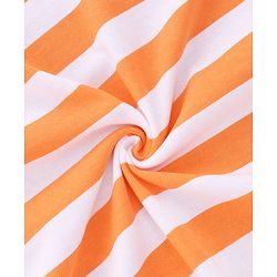 Babyhug Cotton Knit Hooded Towel With Stripes & Crown Applique L 73 x B 73 cm - Orange
