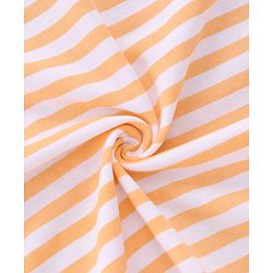 Babyhug Cotton Knit Hooded Towel With Tiger Embroidery & Stripes L 76 x B 68.5 cm - Orange