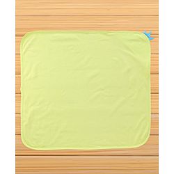 Babyhug Cotton Knit Hooded Towel With Embroidery & Crown Applique L 73 x B 73 cm - Lime Green
