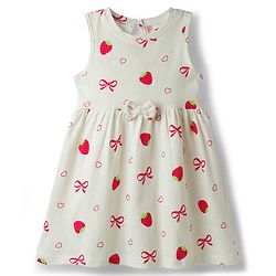 Babyhug Single Jersey Knit Sleeveless Frocks With Heart & Strawberry Print Pack of 2 - Multicolor