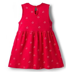 Babyhug Single Jersey Knit Sleeveless Frocks With Heart & Strawberry Print Pack of 2 - Multicolor