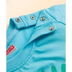 Babyhug Cotton Knit Half Sleeves Fruit Printed T-Shirt & Striped Short Night Suit - Light Blue