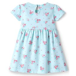 Babyhug Cotton Knit Frocks with Bow Detail Multi Color 3-6 Months