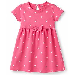 Babyhug Cotton Knit Frocks with Bow Detail Multi Color 3-6 Months