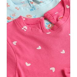 Babyhug Cotton Knit Frocks with Bow Detail Multi Color 3-6 Months