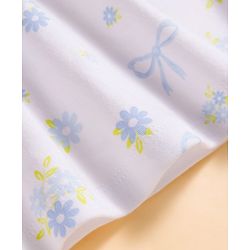Babyhug Single Jersey Knit Half Sleeves Frock With Floral Print & Bloomer - White