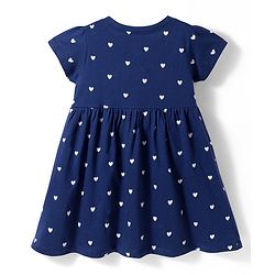Babyhug Single Jersey Knit Half Sleeves Frocks With Heart Print Pack of 2 - Multicolor