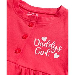 Babyhug Single Jersey Knit Half Sleeves Frocks With Heart Print Pack of 2 - Multicolor