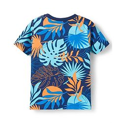 Babyhug Cotton Knit Half Sleeves T-Shirt & Shorts Co-ord Night Suit with Leaf Print - Navy Blue