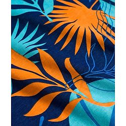 Babyhug Cotton Knit Half Sleeves T-Shirt & Shorts Co-ord Night Suit with Leaf Print - Navy Blue