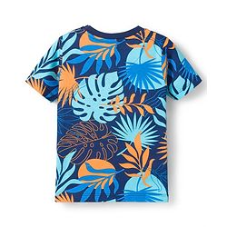 Babyhug Cotton Knit Half Sleeves T-Shirt & Shorts Co-ord Night Suit with Leaf Print - Navy Blue