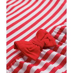 Babyhug Single Jersey Knit Half Sleeves Striped & Star Printed Frocks with Bow Applique Pack of 2 - Multicolor