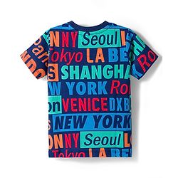 Babyhug Cotton Knit Half Sleeves Text Printed T-Shirt & Pyjama Co-Ord Night Suit Set - Navy Blue