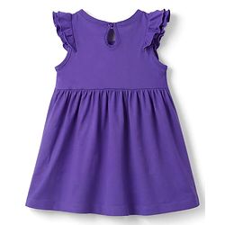 Babyhug Cotton Knit Frocks with Bloomer/Short with Ruffle Sleeves and Bunny Print Lavender 0-0 Months
