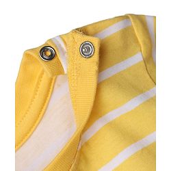 Babyhug Cotton Knit Half Sleeves T-Shirt & Shorts Night Suit with Teddy Print - Yellow