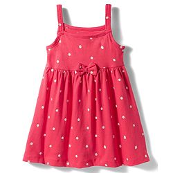 Babyhug Single Jersey Knit Sleeveless Frocks with Fruit & Polka Dot Print Bow Applique Pack of 2 - Multicolor