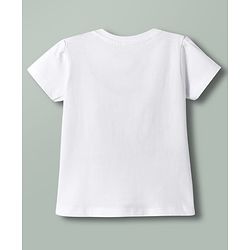 Babyhug Cotton Knit Half Sleeves Striped T-Shirt with Bear Print - White & Blue