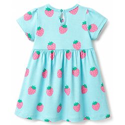 Babyhug Single Jersey Knit Half Sleeves Frocks with Fruit Print & Bow Applique Pack of 2 - Multicolor