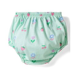 Babyhug Single Jersey Knit Half Sleeves Tropical Theme Printed Frock with Bloomer - Sea Green