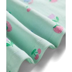 Babyhug Single Jersey Knit Half Sleeves Tropical Theme Printed Frock with Bloomer - Sea Green