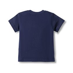 Babyhug Cotton Knit Half Sleeves T-Shirt & Capri Night Suit With Fairy & Castle Print - Navy Blue