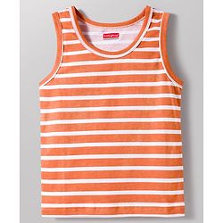 Babyhug 100% Cotton Knit Sleeveless Striped & Animal Printed Sando Vests Pack of 3 - Multicolor