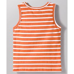 Babyhug 100% Cotton Knit Sleeveless Striped & Animal Printed Sando Vests Pack of 3 - Multicolor