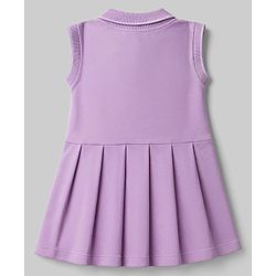 Babyhug Cotton Knit One Piece Dresses/Frocks Sleeveless Polo Neck Pleated Lavender 3-6 Months
