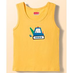 Babyhug 100% Cotton Knit Sleeveless Striped & Vehicles Printed Vests Pack Of 3 - Multicolour