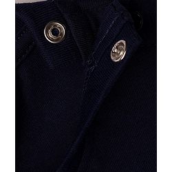 Babyhug Cotton Knit Half Sleeves T-Shirt & Capri Night Suit with Heart Print - Navy Blue
