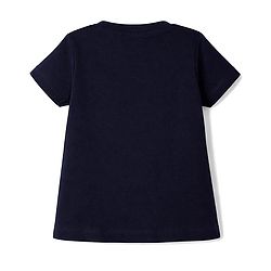 Babyhug Cotton Knit Half Sleeves T-Shirt & Capri Night Suit with Heart Print - Navy Blue