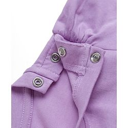 Babyhug Cotton Knit Half Sleeves T-Shirt & Capri Night Suit With Heart Print - Lavender