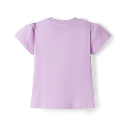 Babyhug Cotton Knit Half Sleeves T-Shirt & Capri Night Suit With Heart Print - Lavender