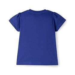 Babyhug Cotton Knit Half Sleeves Floral & Rainbow Printed T-Shirt & Capri Night Suit - Navy Blue
