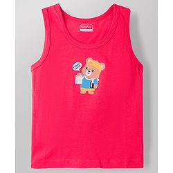 Babyhug 100% Cotton Knit Sleeveless Sando Vests With Teddy Bear & RainbowPrint Pack of 3 - Multicolor