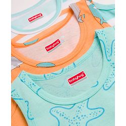 Babyhug 100% Cotton Single Jersey Knit Sleeveless Vests With Sea Life Print Pack of 3 - Multicolor
