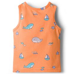 Babyhug 100% Cotton Single Jersey Knit Sleeveless Vests With Sea Life Print Pack of 3 - Multicolor