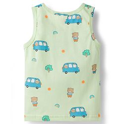Babyhug 100% Cotton Single Jersey Knit Sleeveless Vests With Bear & Car Print Pack of 3 - Multicolor