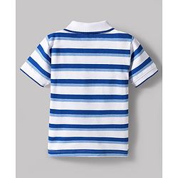Babyhug Disney Cotton Knit Half Sleeves Polo T-Shirt With Winnie The Pooh Graphics - White