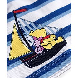 Babyhug Disney Cotton Knit Half Sleeves Polo T-Shirt With Winnie The Pooh Graphics - White