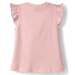 Babyhug Cotton Knit Half Sleeves T-Shirt & Capri Night Suit with Apple Patch - Pink