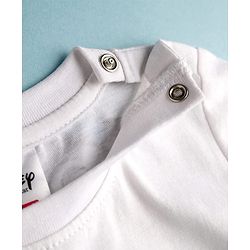 Babyhug Disney Single Jersey Knit Half Sleeves Front & Back Mickey & Friends Graphics - White