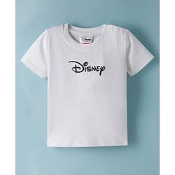 Babyhug Disney Single Jersey Knit Half Sleeves Front & Back Mickey & Friends Graphics - White