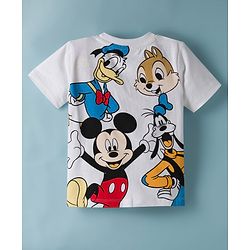 Babyhug Disney Single Jersey Knit Half Sleeves Front & Back Mickey & Friends Graphics - White