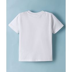 Babyhug Disney Single Jersey Knit Half Sleeves T-Shirt with Mickey & Pluto Graphics - White