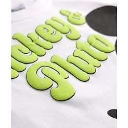 Babyhug Disney Single Jersey Knit Half Sleeves T-Shirt with Mickey & Pluto Graphics - White