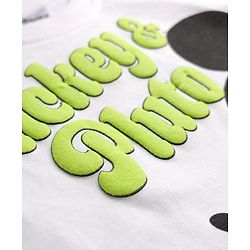 Babyhug Disney Single Jersey Knit Half Sleeves T-Shirt with Mickey & Pluto Graphics - White