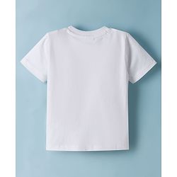 Babyhug Disney Single Jersey Knit Half Sleeves T-Shirt with Mickey & Pluto Graphics - White