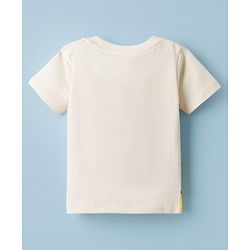 Babyhug Disney Single Jersey Knit Half Sleeves T-Shirt with  Simba  Graphics - Beige